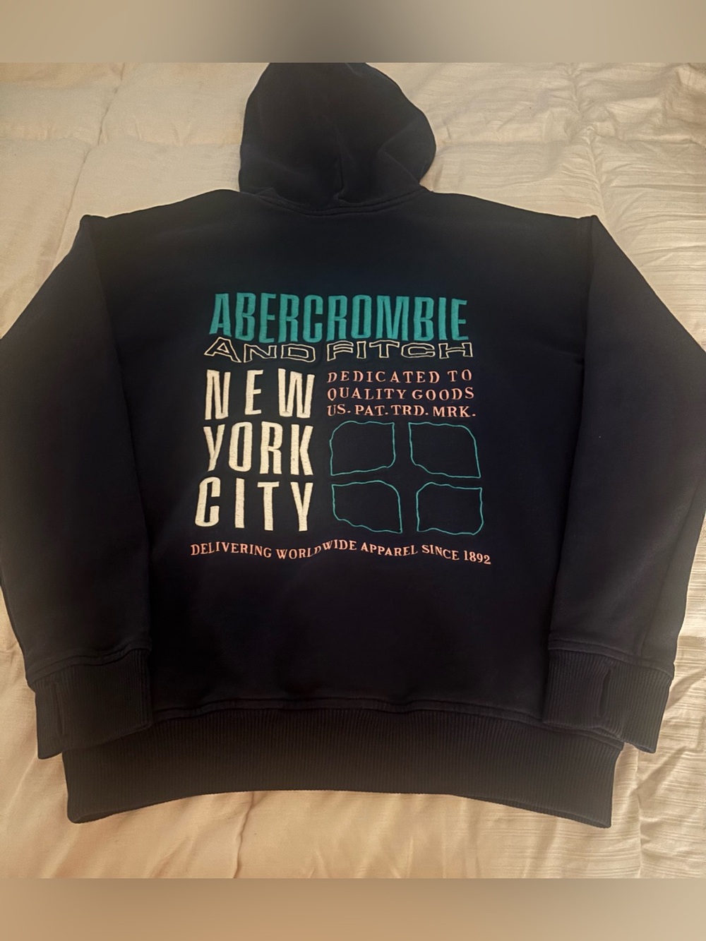 Abercrombie & Fitch Kids New York City Spellout Embroidered Hoodie Size 13/14